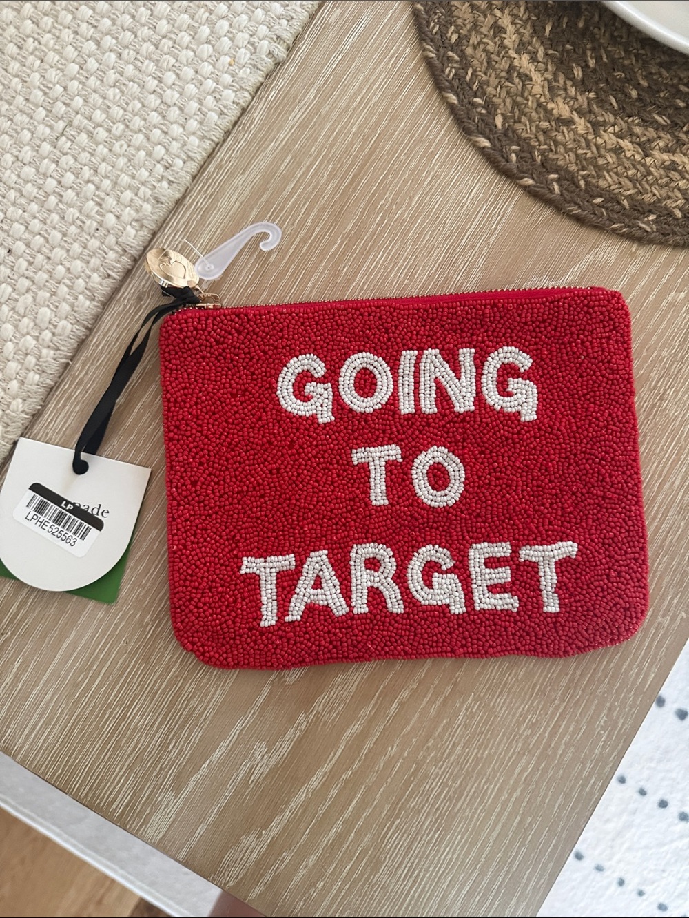 kate spade red beaded